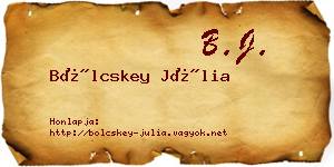 Bölcskey Júlia névjegykártya